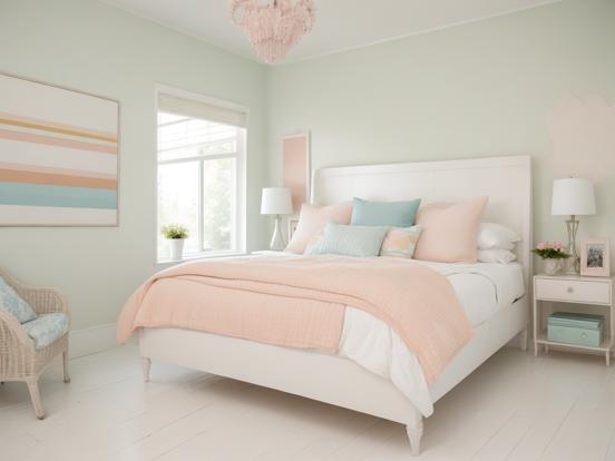 Cozy Nordic pastel bedroom