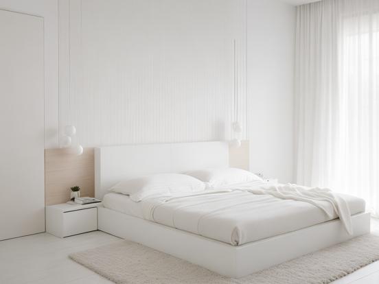 White minimalist bedroom design