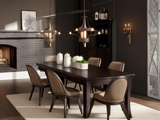 Elegant dark dining room decor