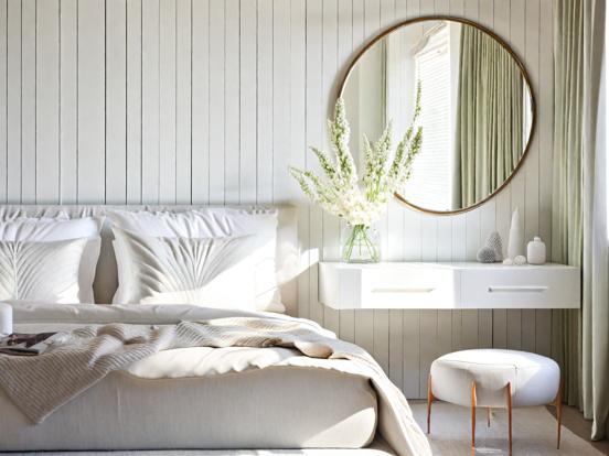 Serene cream white bedroom