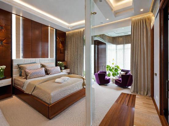 Bright purple serene bedroom