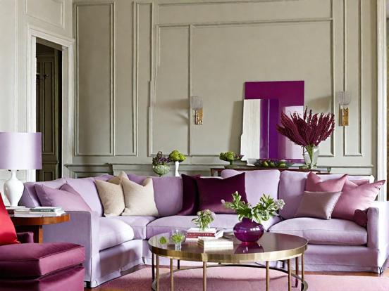 Bright purple living room