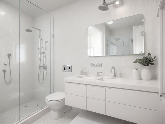 Modern white bathroom closeup