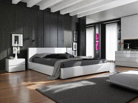 Monochrome bedroom decor