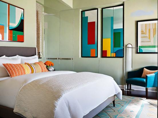 Teal orange bedroom decor