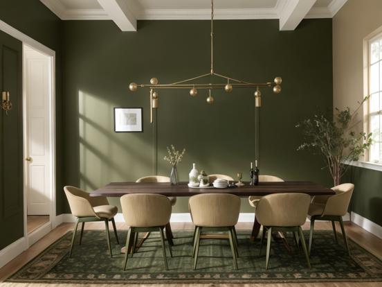 Green dining room table set