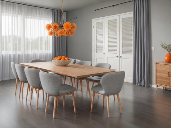 Modern dining room with oranges