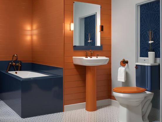 Blue orange premium bathroom