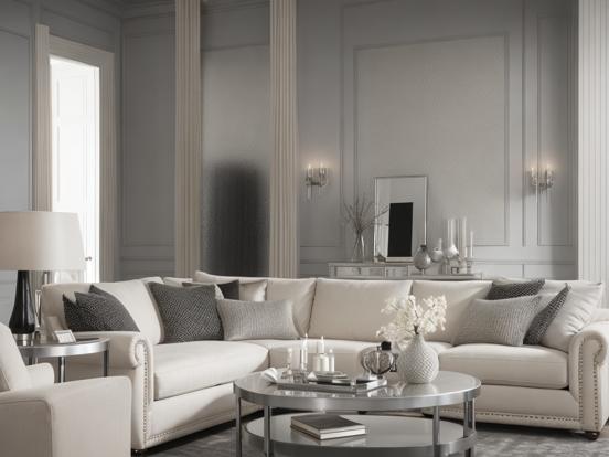 White luxury living room set