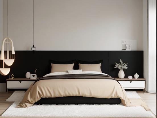 Serene black white bedroom