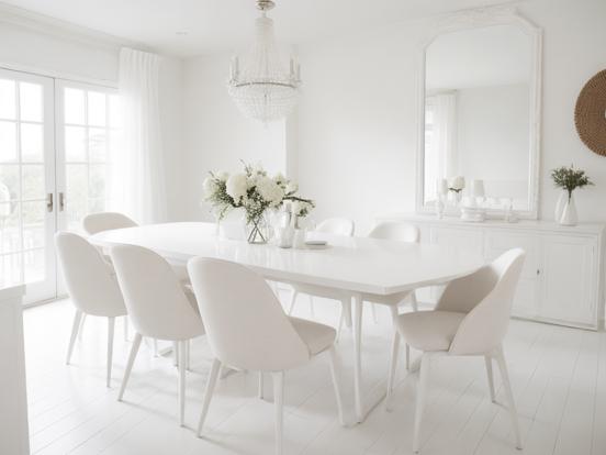 White dining room table set