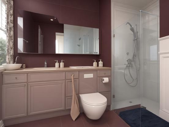 Luxury red grey bath interior