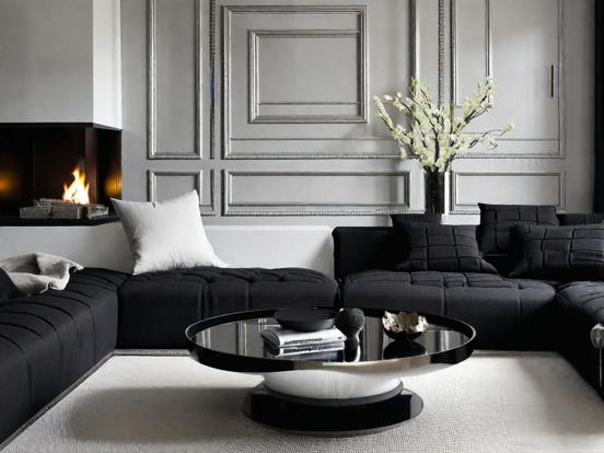 Monochrome living room decor