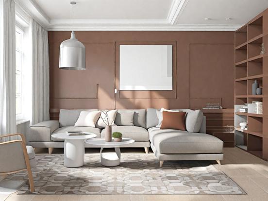 Minimalist beige living room