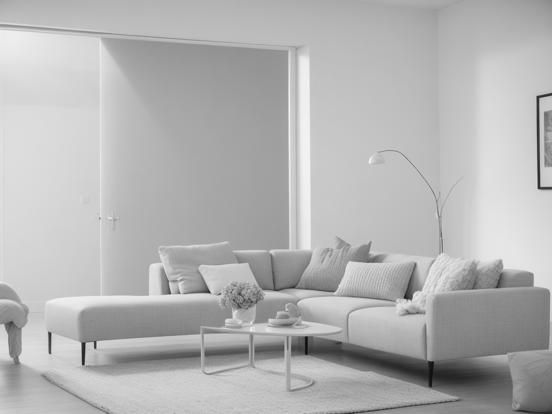 Minimalist white living room