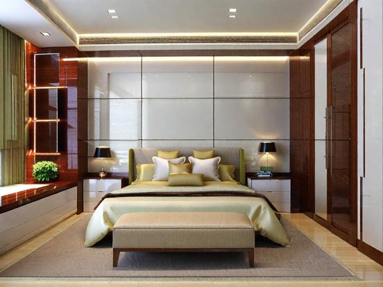 Luxury bedroom closeup view