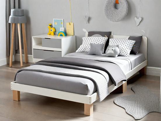 Child's room with grey bed