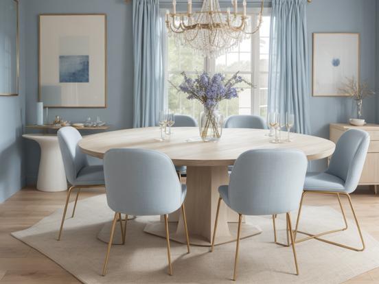 Blue dining room table set