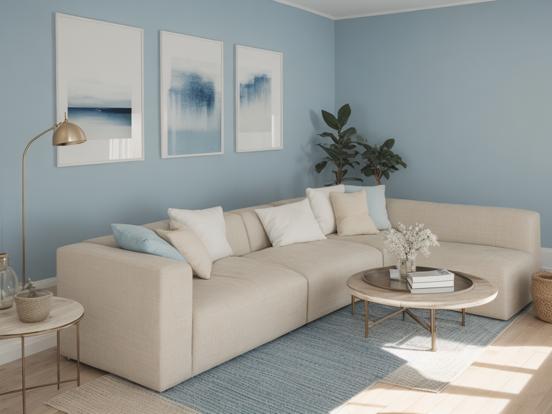 Blue Nordic style living room