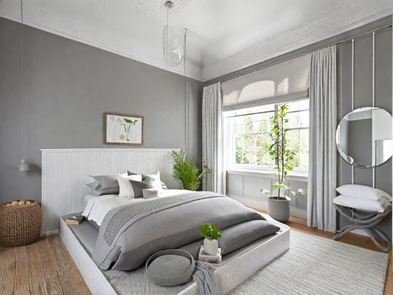 Serene grey bedroom decor