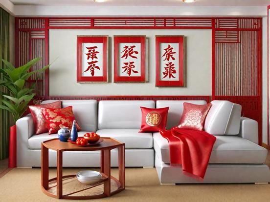 chinese new year living room design.