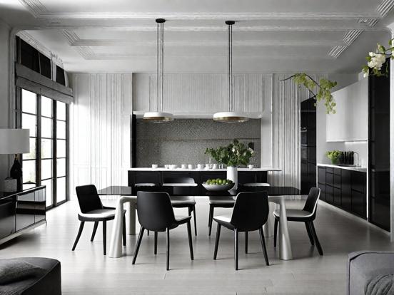 Minimalist black white dining