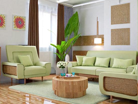 Green Asian style living room