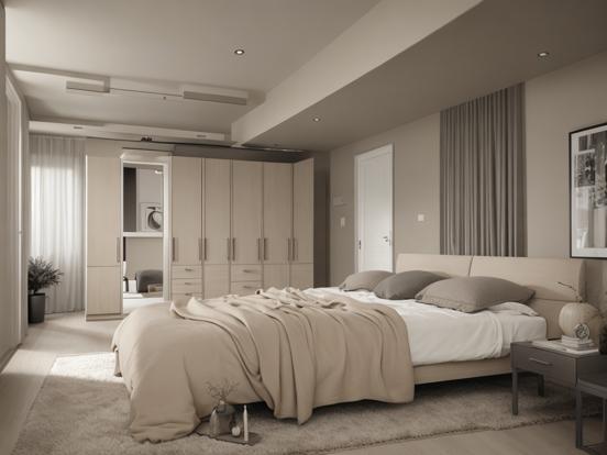 Serene cream bedroom interior