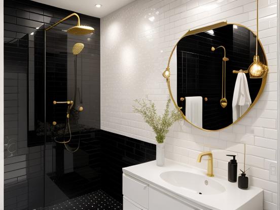 Luxury gold black bathroom