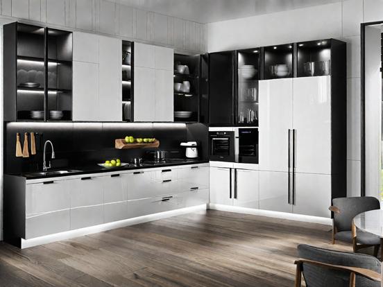 Luxury black white kitchen