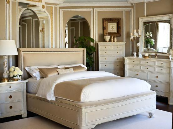 Elegant serene neoclassical bedroom