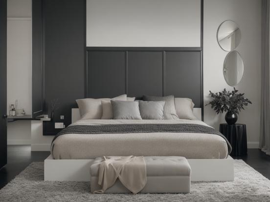 Dark serene bedroom minimalist