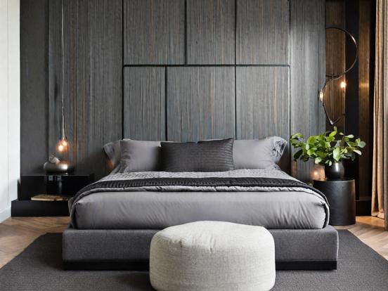 Serene grey bedroom setup