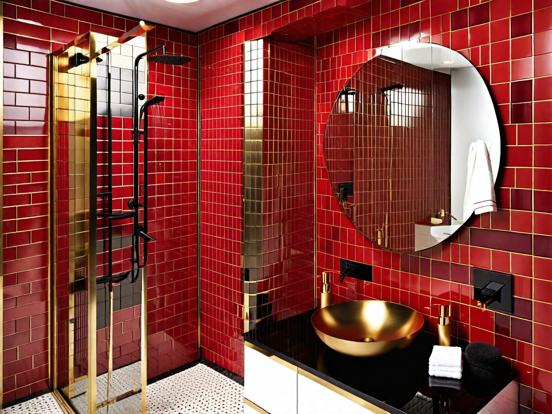 Red gold bathroom gold sink