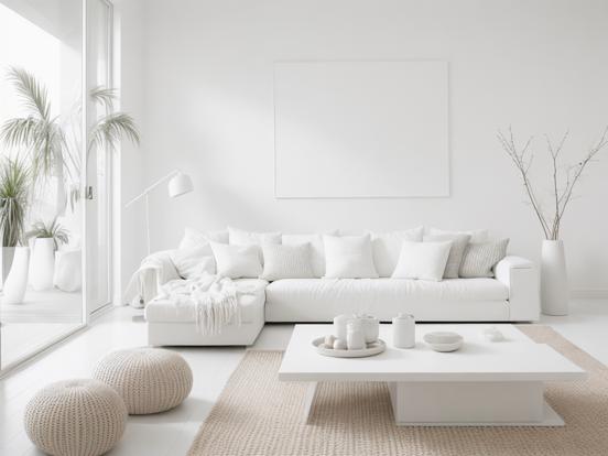 White living room couch table