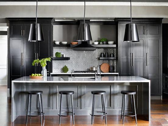 Dark luxury kitchen island bar