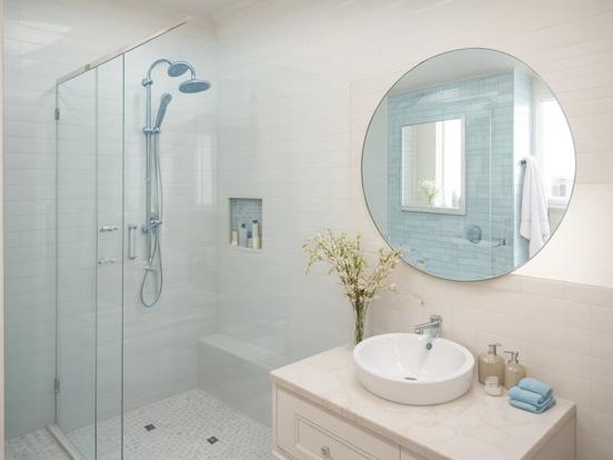 Modern blue white premium bathroom