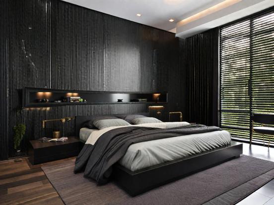 modern masculine bedroom