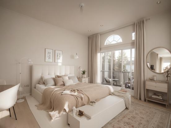 Serene cream white bedroom