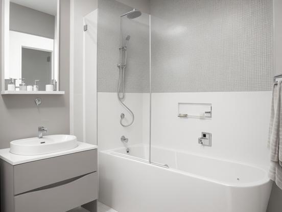 White bathtub sink modern bath