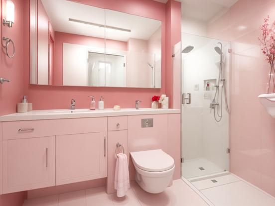 Pink modern bathroom design