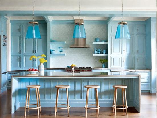 Modern kitchen island bar setup