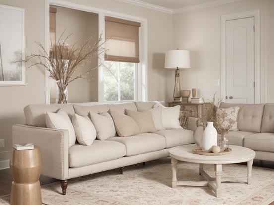 Cream living room with couch