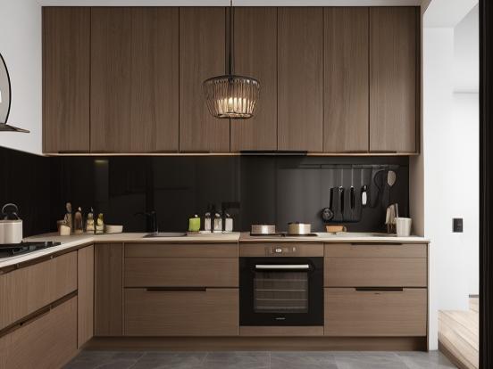 black and brown kitchen