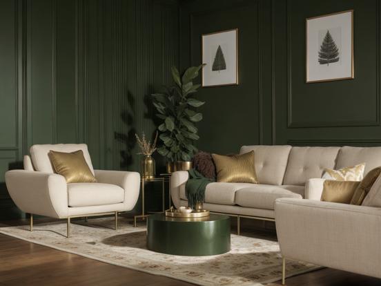 Dark Forest Green Living Room Ideas