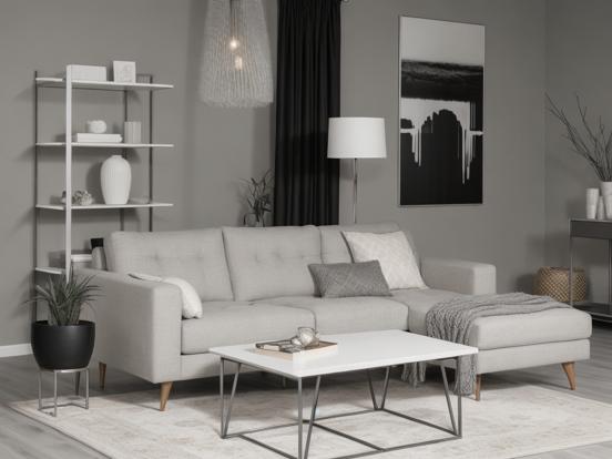 Modern grey living room setup