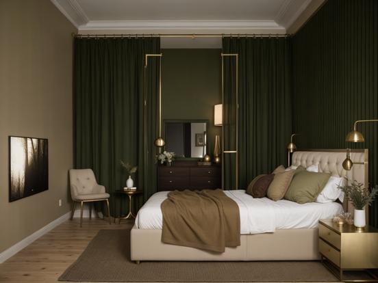 Serene green tone bedroom