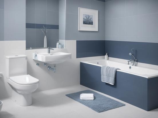 Blue white premium bathroom