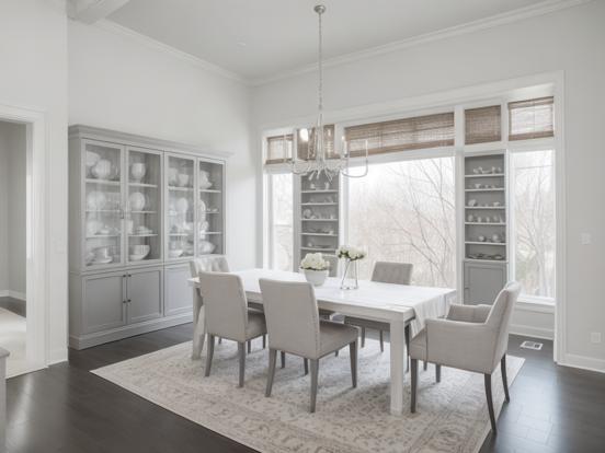 White cream dining room set