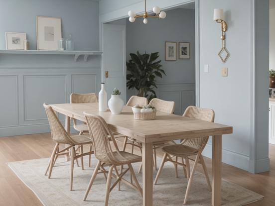 Blue dining room table chairs